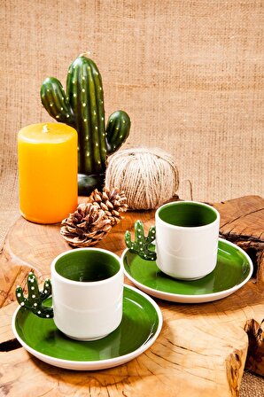 Homemade Cactus n Love 2 Kişilik Kahve Fincanı