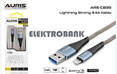 APPLE ÖRGÜLÜ 1.KALİTE 3.4A HIZLI USB KABLOAURIS