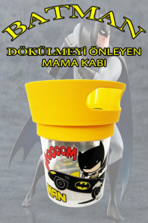 Dökülmeyi Önleyen Atıştırma Bardağı - Çocuk Beslenme Mama Kabı Batman