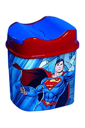 Çocuk Çöp Kovası Yutan Kapak 5,5lt Superman