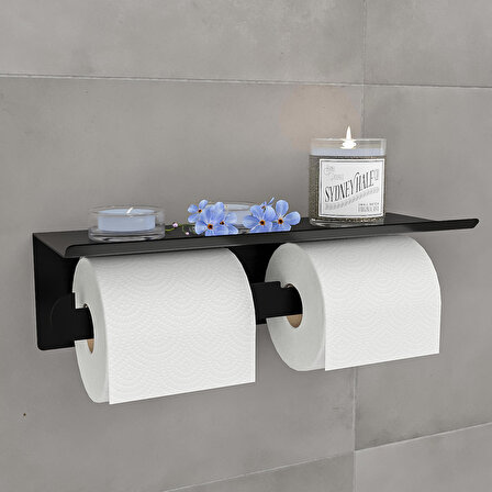 Kendinden Yapışkanlı Tuvalet Kağıdı Tutacağı, Her Türlü Tuvalet Kağıdı İçin Çift Rulolu