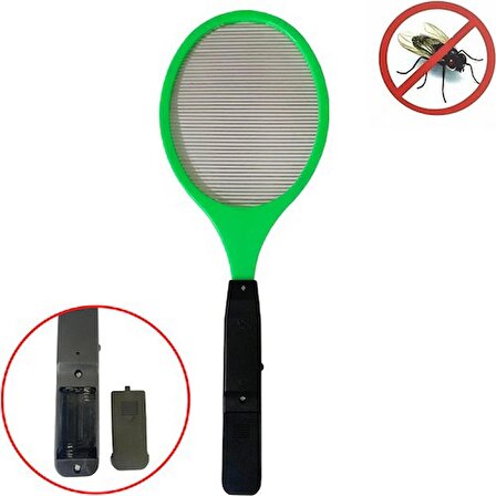 Aksesuarcı Sinek Raketi Sivrisinek Öldürücü Raket Haşere Öldüren Elektrikli Sineklik Aleti - Pilli - Mix Renk