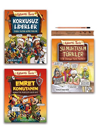 Eğlenceli Bilgi Şu Muhteşem Türkler - Korkusuz Liderler - Emret Komutanım Set 3 Kitap
