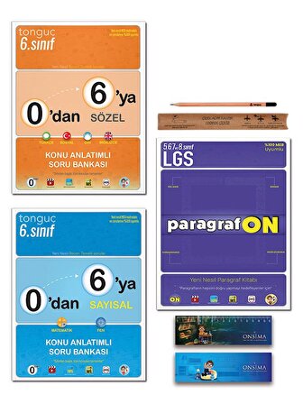 Tonguç Akademi 6. Sınıf 0 dan 6 ya Konu Anlatımlı Soru Bankası Tüm Dersler - Paragrafon Set 3 Kitap