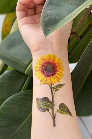 Geçici Ay Çiçeği Mini Dövme Tattoo