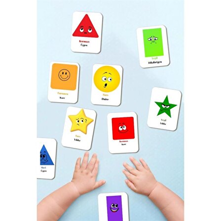 Şekilleri Ve Renkleri Öğreniyorum Ahşap Eşleştirme Kartları Hafıza Oyunu Zeka Kartları
