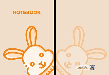 Çizgisiz Not Defteri Rabbit Memoji Serisi 64 Sayfa A-5 (15x21)