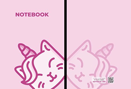 Çizgisiz Not Defteri Unicorn Cat Memoji Serisi 64 Sayfa A-5 (15x21)