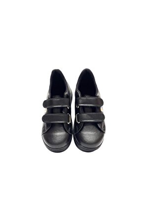 Çocuk Siyah Sneaker Cırtlı Çocuk Ayakkabı (21-30)
