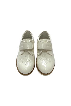 Erkek Çocuk Sünnet Ayakkabısı Krem Rugan Cırtlı (26-30)