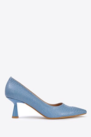 Kadın Mavi Klasik Topuklu Ayakkabı VZN24Y-051