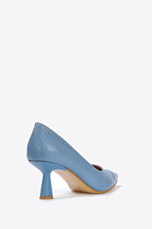 Kadın Mavi Klasik Topuklu Ayakkabı VZN24Y-051