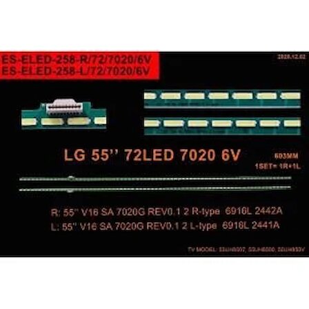 LCD LED-2234 2 Lİ ÇUBUK-55UH850-55UH8507-55UH8500-ELED-258-WİNKEL