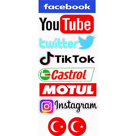 Sosyal Medya Sticker Seti (12CM X 26CM)