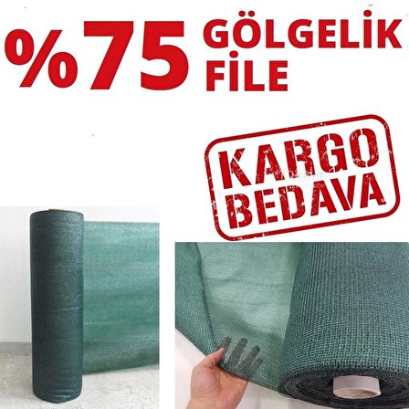 %75 Gölgelik File 2m x 40m Bahçe Çit Örtüsü Meyve Ağacı Örtüsü