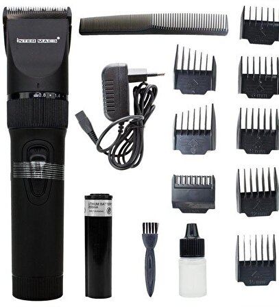 İnter Mac TC-4800 8 Döner Başlıklı Profesyonel Kablosuz-Şarjlı Kuru Saç-Sakal Çok Amaçlı Tıraş Makinesi 