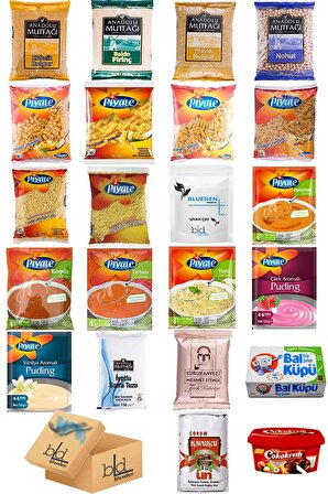Blueden Ramazan Paketi Kumanya Gıda Paketi Erzak Yardım Hediye Paketi 22 Parça 134 nolu Paket