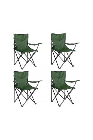 4 Adet Yeşil Kamp Katlanır Sandalye