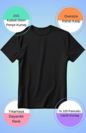 Unisex Oversize Pokemon Gengar Baskılı Tişört, Pokemon Anime Baskılı T-Shirt