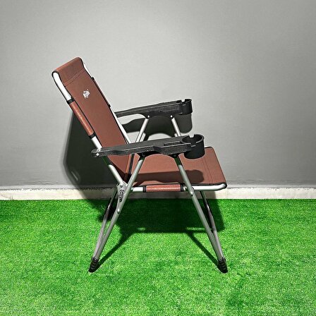 Argeus Rock Katlanabilir Kamp Sandalyesi Bardaklı - Bordo (A-07)