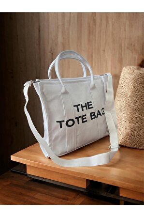 Beyaz Kanvas The Tote Bag Trend Çanta