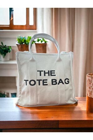 Beyaz Kanvas The Tote Bag Trend Çanta