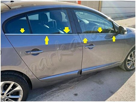 WOC Chrome Renault Fluence Krom Cam Çıtası 2010-2016 4 Parça Paslanmaz Çelik