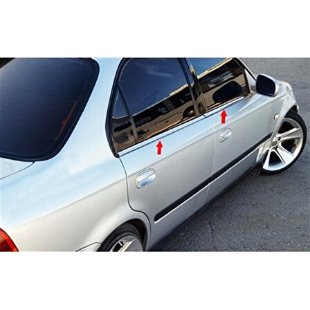WOC Chrome Honda Civic Sedan Krom Cam Çıtası 1996-2000 4 Parça Paslanmaz Çelik