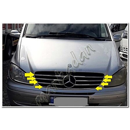 WOC Chrome Mercedes Viano Krom Ön Panjur 2004-2010 7 Parça Paslanmaz Çelik