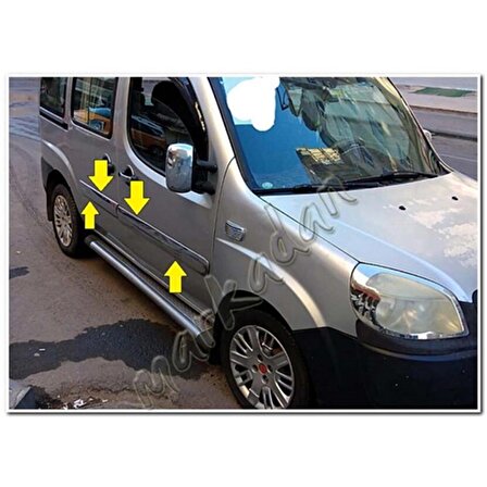 WOC Chrome Fiat Doblo Krom Yan Kapı Çıtası 2006-2012 4 Parça Paslanmaz Çelik