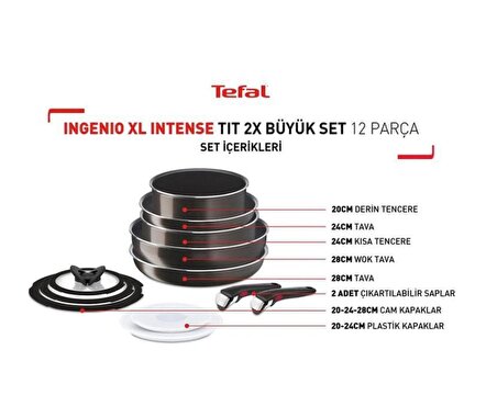 Tefal Ingenio Intense 2X XL 12 Parça Tencere Tava Seti