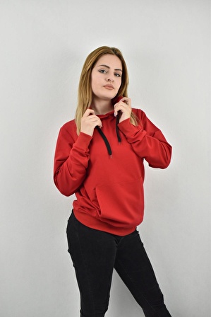 ZİDAN 490 KAPŞONLU KANGURU CEP İKİ İPLK KADIN SWEATSHIRT