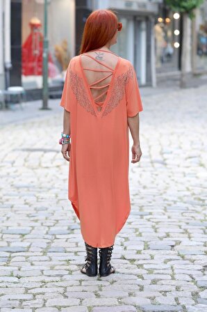 Nilmark Arkası Taş İşlemeli  Sırt Dekolteli Elbise