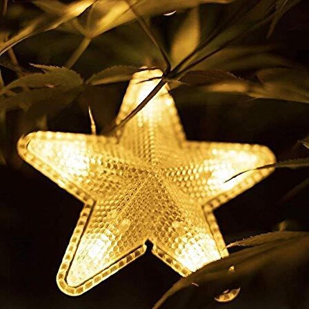 16 Yıldız Noel Işığı, Yılbaşı Perde LED Işık Yıldız Desenli Otantik Aydınlatma Fişli Günışığı