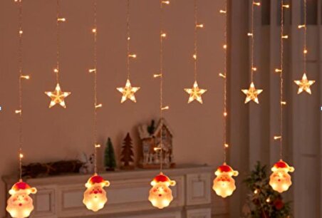 Yıldız, Noel Baba Yılbaşı Parti Dekorasyon Işıklandırmaları, Saçak Perde LED Işık,Noel Ağacı Süsleri