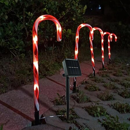Baston Şeker Kazıklı Solar LED Işık, Cadılar Bayramı Güneş Enerjili Hallowen Yürüyüş Yolu Işığı