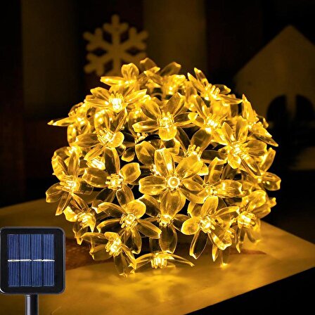 Solar 5 Metre 20 LED Çiçek Günışığı Renk Dış Mekan Işıkları, Güneş Enerjili Dekoratif  LED Işıklar