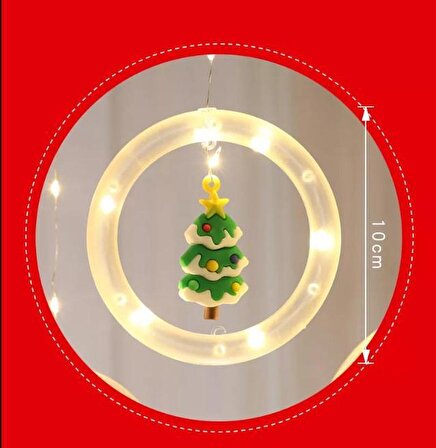 Yılbaşı Asma Aparatlı Halka Perde Led Işık, Fişli Noel Led Işığı ve Süsleri, Yılbaşı Ev Dekorasyonu