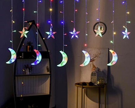 RGB Animasyonlu Perde LED Işıklandırma, Yılbaşı Hallowen Ramazan Bayramı Dekoratif Işıklandırmalar