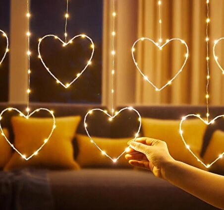 Metal Kalpli Perde LED Işıklar, Yılbaşı Parti Süs Işıkları, Ev Bahçe Dükkan Dekorasyon Günışığı 