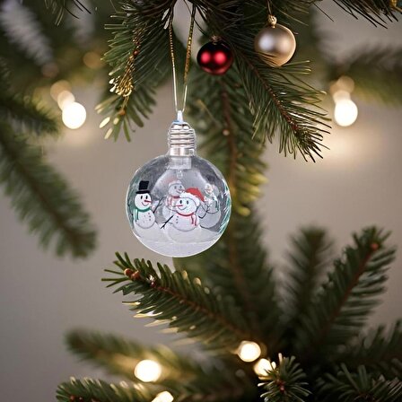 6 Adet Renk Değiştiren Yılbaşı Ağacı Süs Topu, Ağaç Işığı ve Süsü, 6 cm Cici Top Işıklı Pilli Noel