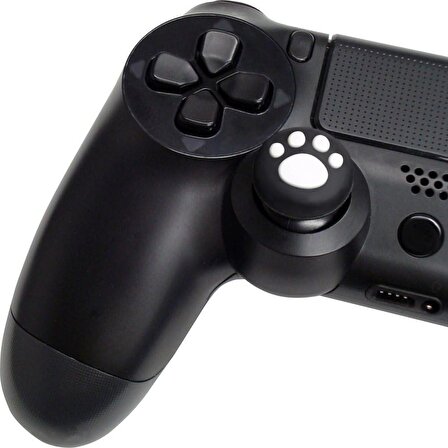Analog Koruyucu Slikon Başlık Joystick için Ps5 | PS4 | PS3 | Xbox One | Xbox One S | Xbox 360 | Wii U Siyah-Beyaz 4 Adet