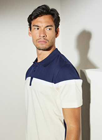 Brooks Brothers Bej - Lacivert Erkek Polo T-Shirt BBSP23MTS012