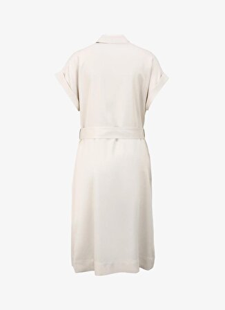 Brooks Brothers Gömlek Yaka Ekru Standart Kadın Elbise BBSP23FDR005