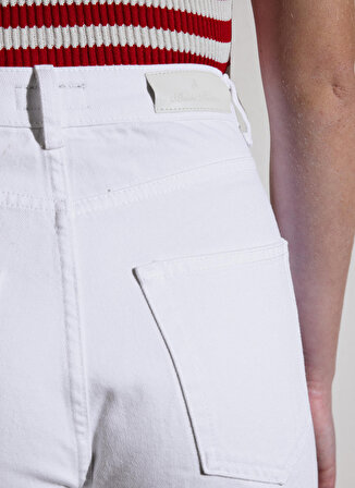 Brooks Brothers Normal Bel Normal Paça Normal Beyaz Kadın Denim Pantolon BBSP23FDP001