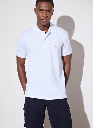 Brooks Brothers Beyaz Erkek Polo T-Shirt BBSP23MTS040