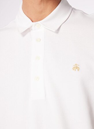Brooks Brothers Polo Yaka Beyaz Erkek T-Shirt BBSS24MTS005