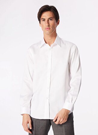 Brooks Brothers Slim Fit Klasik Yaka Beyaz Erkek Gömlek BBSS24MSH029