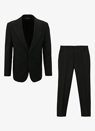 Brooks Brothers Normal Bel Slim Fit Siyah Erkek Takım Elbise BBSS24MSU013
