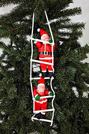 Yılbaşı Süsü Merdivenli 2li Noel Baba 70cm